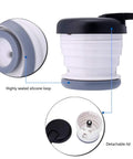 Close-up of stainless steel thermal coffee carafe lid with highly sealed silicone loop and detachable lid feature.
