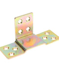Plug And Play Bed Hinge Kit Featuring Rock Solid Latch Design metal hinge with multiple holes for secure bed assembly.