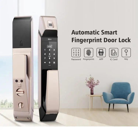 Hella Tight Heavy Duty Fully Automatic Smart Door Lock With Fingerprint Scanner Digital Keypad RFID Card Entry Smooth Install Keyless Home Security Beast Mode Plus Doorbell