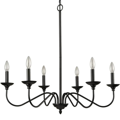 Dope Modern Farmhouse Black Chandeliers For Dining Room Wrought Iron Candle Chandelier With Chain 6 Light Fixture