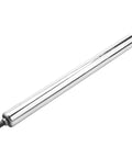 Carbon Steel Conveyor Roller 25mm x 300mm For Assembly Line Use Silver Heavy Duty Industrial Roller With 7mm Axle 330mm Overall Length For Smooth Material Handling, shown angled