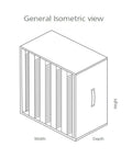 Heavy Duty High-Volume HEPA Filter For Industrial HVAC Systems With 24 By 24 By 11.5 Inches, H13 99.99 Percent Efficiency, isometric view