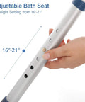 Hand adjusting height on Heavy Duty Bariatric Shower Chair for Inside Shower with 300 Lb Capacity Extra Wide Bath Bench.