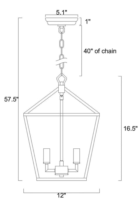 Renzo 4 Light Black Lantern Pendant Light Dimmable Adjustable Height Square Cage Hanging Fixture Rustic Chandelier dimensions