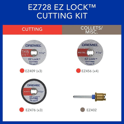 Dremel EZ Lock Cutting Kit, 11-piece set with EZ409 discs (x3), EZ456 discs (x4), EZ476 discs (x3) and EZ402 bit