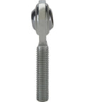 Heavy Duty Carbon Steel Heim Joint Rod End 1/4 28 RH Male Thread Zero Play Precision Bearing side view with threaded shaft.