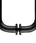 Close-up of Oil Rubbed Bronze Tubular Back-To-Back Pull Handle With Metal Washers For Glass Doors, 8 In Center-To-Center, Heavy 3/4 In Diameter