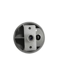Close-up of omni-directional front caster wheel with mounting plate for Roborock S7/S8, white and black