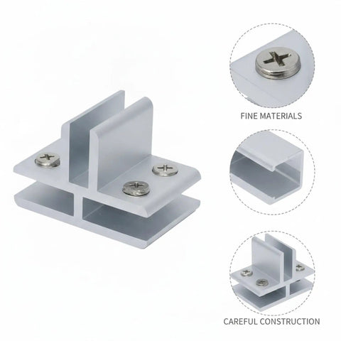 Sturdy Aluminum Alloy Glass Shelf Clip Support Built To Last For Secure Mounting In Metal Frames And Silver Hardware Fitting