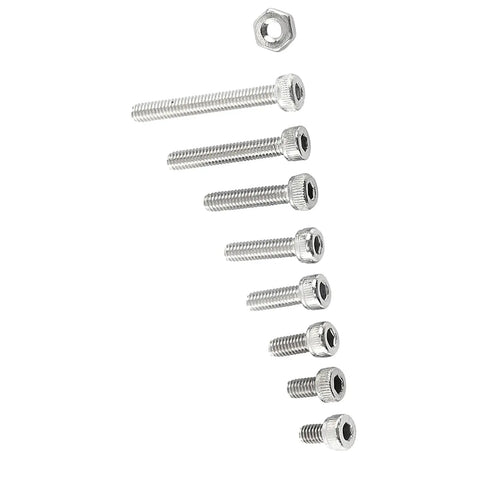 A2 Stainless Steel Hex Socket Screws And Nuts Kit With 200 Screws And 100 Nuts For Home And Office Repairs, assorted cap head screws