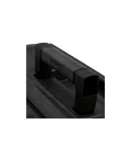 Close-up of soft grip handle on One Touch 24 Inch Tool Box with Water Seal, V Groove Lid, Portable Tray, Built Tough Carry Case