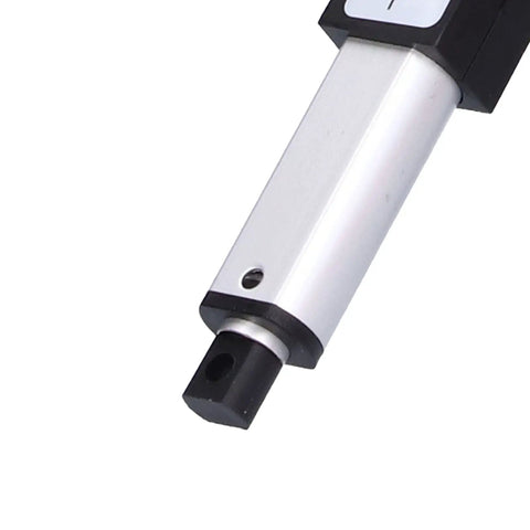 Close-up of Compact 12V Mini Electric Linear Actuator With 30mm Stroke 50N Lift Built In Limit Switch Waterproof Design Gear Motor