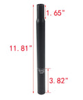 27.2mm By 300mm Matte Black Aluminum Seat Post For Road And Mountain Bikes Lightweight Yet Tough Bicycle Seat Post Replacement 11.81 Inch Length Fits Most Bikes with measurements shown