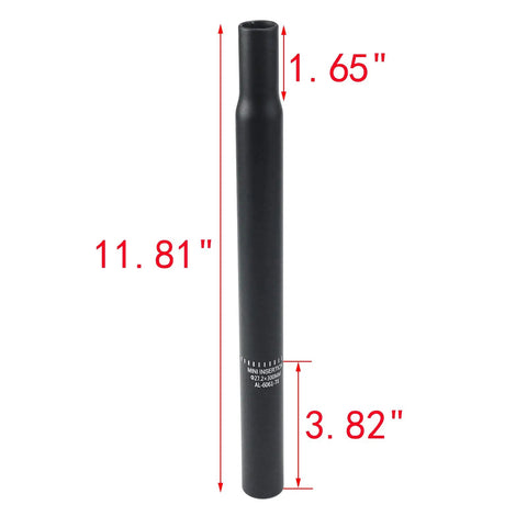 27.2mm By 300mm Matte Black Aluminum Seat Post For Road And Mountain Bikes Lightweight Yet Tough Bicycle Seat Post Replacement 11.81 Inch Length Fits Most Bikes with measurements shown