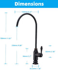 Dimensions of Oil Rubbed Bronze Water Drinking Faucet For Filtration Systems, brass body sink faucet with ceramic disk valve.