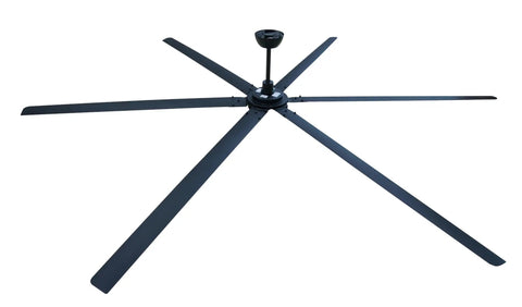 78 Inch Six Blade Ceiling Fan Powered By A Durable Brushless Dc Motor with a sleek black design and wide blades for optimal airflow.