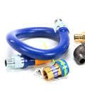 Restaurant Grade Gas Hose With Quick Disconnect Three Quarters Inch By Thirty Six Inch OEM Replacement Part, blue, with fittings