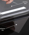 Close-up of Clear Self Adhesive Window Film For Home And Office Anti Shatter Safety Glass Shield UV Blocking 35.4 Inch by 33 Feet Roll