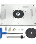 Precision Aluminum Router Table Insert Plate 235Mm X 300Mm X 8Mm Heavy Duty Base for Woodworking with drilling accessories.
