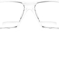 Front view of Top Tier Anti Fog Safety Glasses With Blue Bifocal Readers And Plus Point Five Magnification, clear polycarbonate lenses.