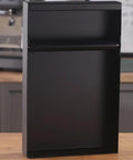 Espresso Knock Box Drawer For Coffee Grounds Storage And Dump Slide Out Bin in black on kitchen counter
