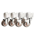 Four Pack Slick Rolling Quiet 2 Inch U Shaped Plywood Soft Rubber Furniture Casters With Universal Fit And Pulley Accessory Kit