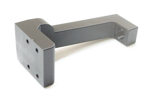 Powder Measure Bench Stand For Redding RS-6 Mount And RCBS Uni-Flow, 3D Printed Composite Black Holder, surface mount view
