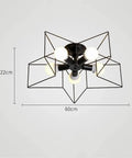 Sleek Industrial Metal Cage Semi Flush Mount Ceiling Light For Entryways And Living Rooms Modern Black 60cm wide, 22cm tall.