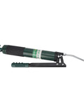 600cc Manual Grease Gun With Lever Action Pro Grade High Pressure Lubrication Dispenser For Automotive And Industrial Machinery Maintenance Delivers Up To 10,000 PSI For Smooth Grease Injection. Visible: green and black lever action grease gun with metal nozzle.
