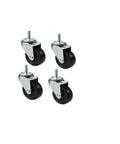 Four Pack Two Point Five Inch Casters With Rugged Rubber Wheels For Furniture And Cabinets Built To Roll Wear Resistant Universal