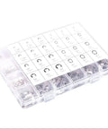 327 Piece Stainless Steel E Clip Circlip Kit Retaining Ring Set With 24 Sizes For E Clips And C Rings in plastic organizer case