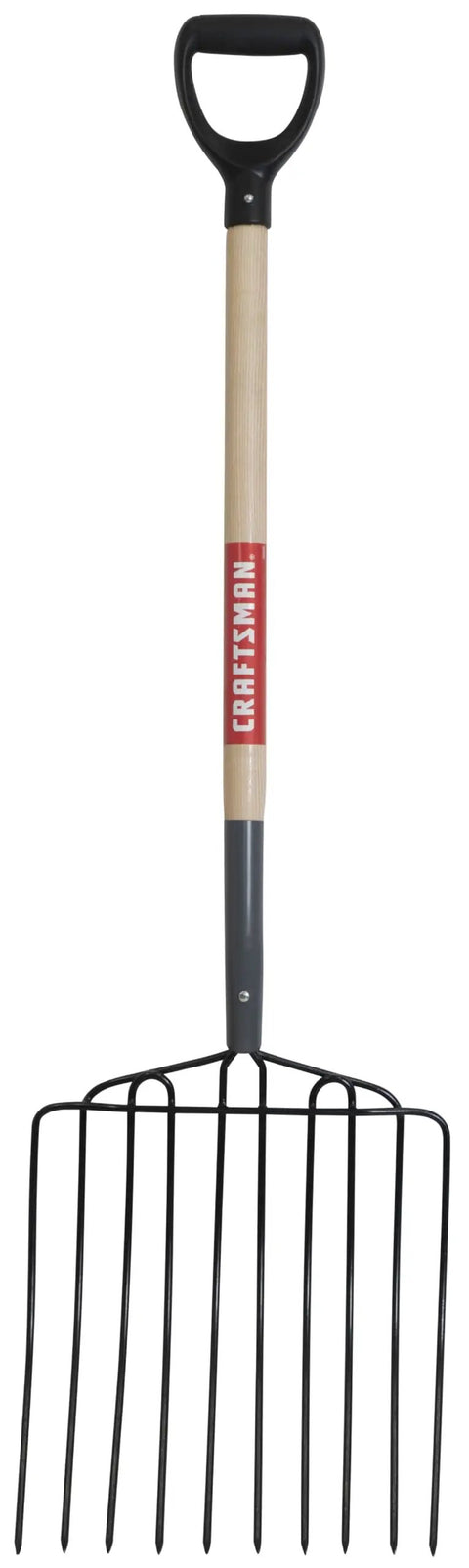 Manure Fork With 30 Inch Hardwood Handle For Moving Manure Mulch Hay And Loose Materials, Heavy Duty 10 Tine Fork, One And A Half Inch Tine Spacing