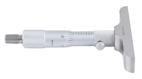 0-6 Inch Micrometer Set With 4 Inch Base Depth, 0.001 Inch Resolution side view showing micrometer and base details