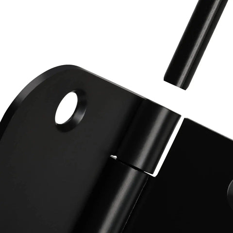 Close-up of 24 Pack Matte Black Interior Door Hinges No Squeak 3.5 Inch Rounded Corner With Five Eighths Radius And Removable Pin