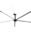 Tank Built 18 Foot HVLS Industrial Ceiling Fan 208 To 240V Three Phase with aluminum blades for large warehouse airflow.