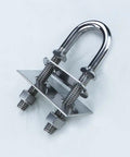 4 Inch Stainless Steel Marine Bow And Stern Eye Tie Down U Bolt Set 2 Pieces For Rock Solid Boat Rigging And Deck Mounts With Heavy Duty 316 Grade Corrosion Resistant Finish, angle view