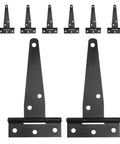 8 Piece Galvanized Zinc Alloy Heavy Duty T Strap Gate Hinges With Triangular Support For Barn Doors Outdoor Wood Fences And Shed Doors