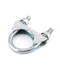 2 Pack U-Bolt Muffler Tip Exhaust Hook Clips For 1-1/2 Inch Exhaust Pipe, galvanized carbon steel silencer clamp shown