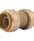 Three Quarter Inch Brass Push To Connect Coupling Pack Of 4 For PEX Copper CPVC PERT HDPE Plumbing Fittings, side view