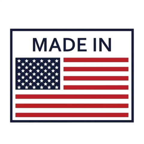 "Made in USA" label with American flag, representing Bi Metal Jig Saw Blade Kit With Unified Shank, Metal Assortment For Pros And DIYers, Includes BU41014 BU214 BU224 BU224S BU232 And BU3, High Speed Steel Blades Bonded For Tougher, Longer Lasting Cuts.