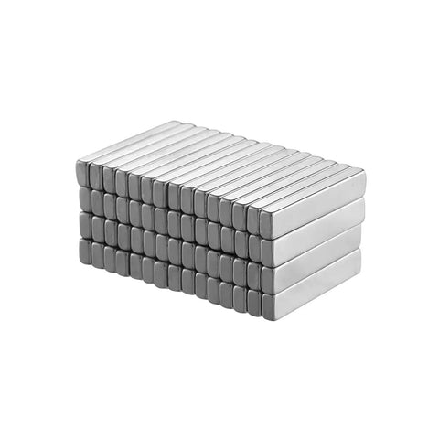 Bulk 60 Pack Neodymium Block Magnets 25mm By 5mm By 3mm Coated Nickel NdFeB Rare Earth For Industrial Office And Mounting Projects Great For Organization DIY And Space Saving, stacked blocks