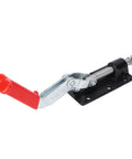 Push Pull Toggle Clamp Heavy Duty Workhorse With Stable Clamping Force, metal tool with red handle on white background.