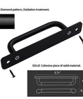 12 Pack Matte Black Cabinet Handles Aluminum Drawer Pulls for Sliding Doors, 5 Inch Center to Center, includes screws, diagram view