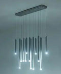 Dope Rectangular Modern LED Island Light With Dimmable 13 Raindrop Pendants For Kitchen Dining And Living Rooms 6000K 39W