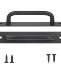 Barn Door Handles Two Pack Sliding Door Handles 6 3 Inch Hole Center Black Zinc Alloy Cabinet Pulls With Plate For Sliding Closet Doors Durable Rust Resistant Smooth Finish And Comfortable Grip with screws