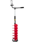 8 Inch Nylon Ice Fishing Auger Kit With 14 Inch Extension Rod And Drill Adapter, 41 Inch Overall Length, Red