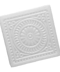 Square Stepping Stone Mold 37x37x6.5cm Reusable Concrete Paver Mold for Garden Pathway Patio and Lawn, white design, front view