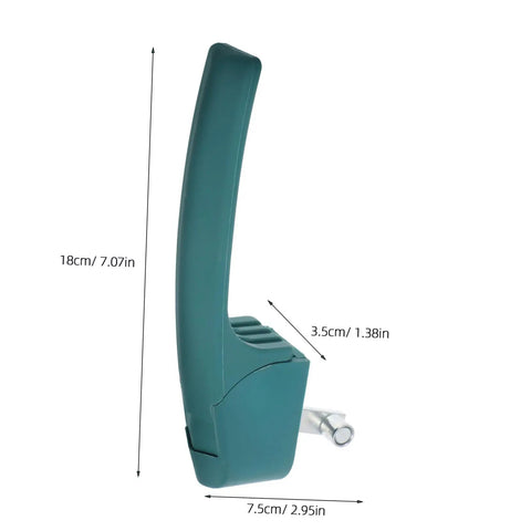 Heavy Duty Industrial Oven Handle For Commercial Baking Equipment, green polymer grip, measures 18cm, perfect for high-heat use.