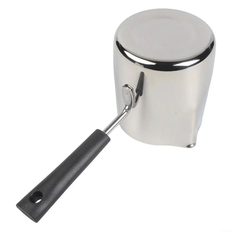 Stainless Steel Milk Pot With Easy Pour Spout For Chocolate Melting Butter Warming And Sauce 350ml Your Go To Kitchen Must Have For Easy Everyday Cooking And Sweet Treats, side view