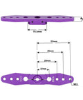 Two Pack 25T Double Servo Horn Steering Arm 70mm Long For 1/8 And 1/10 RC Cars, Aluminum, M3 6 Holes, 20mm 32mm Hole Spacing, Purple